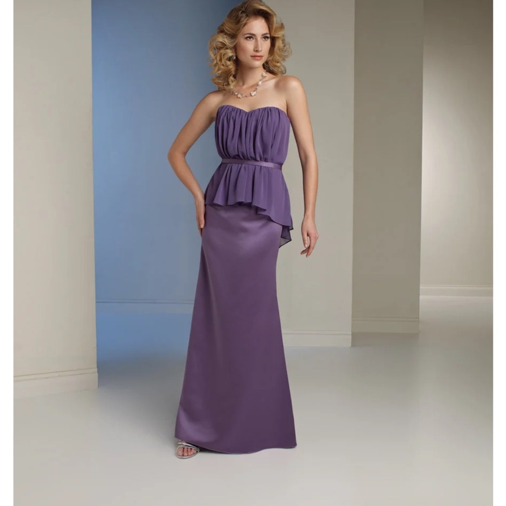 Sophia Tolli Lavender Strapless Formal Gown Size 14 NWT Bridesmaid Prom Dress